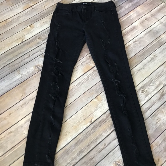 Just Black distressed black skinny jeans 26 - Picture 1 of 6